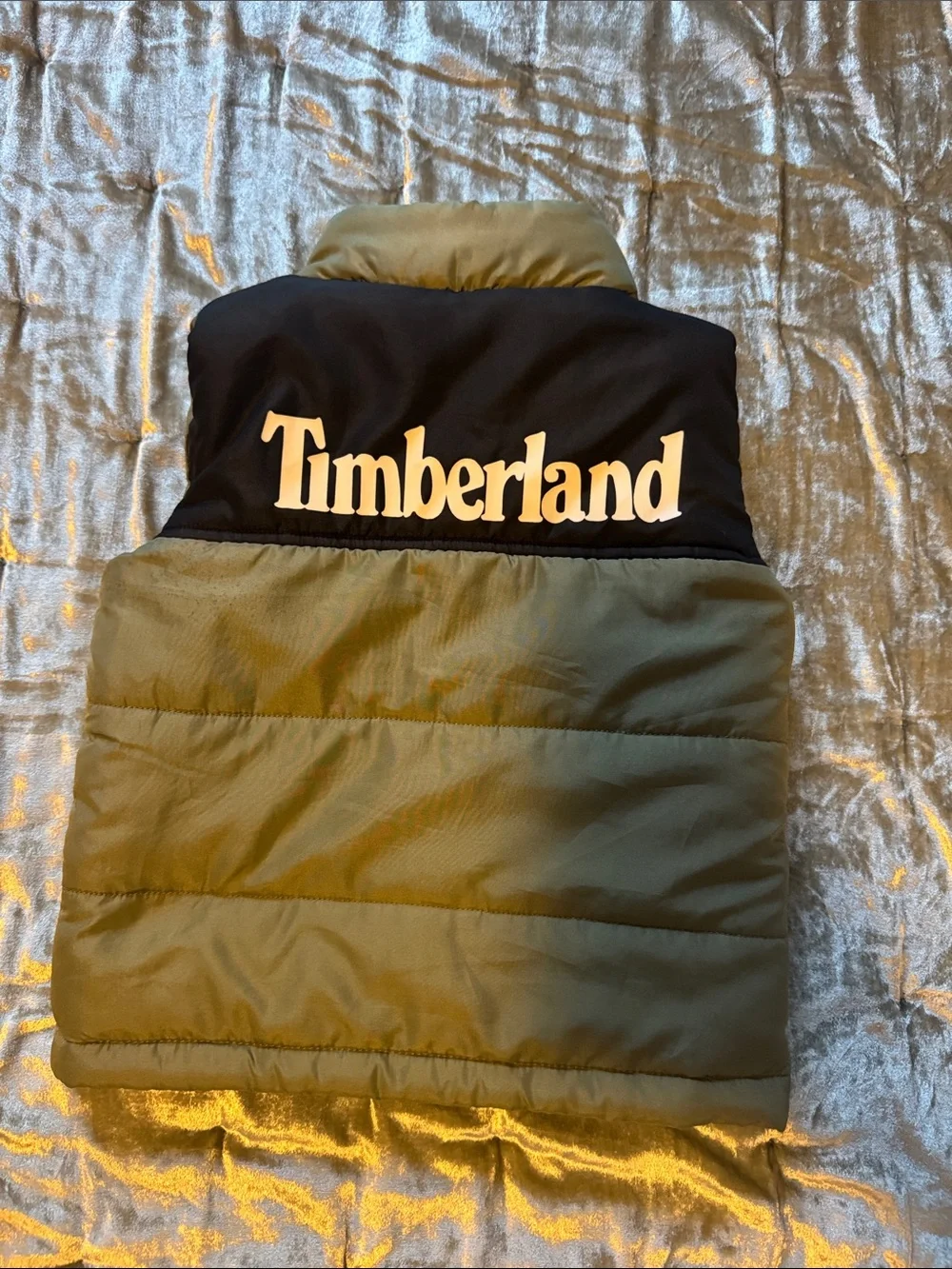 Timberland Olive Green Quilted Puffer Vest for Kids